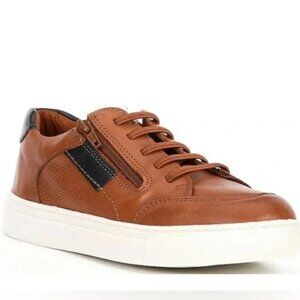 Flat Ltd. Boys' Cameron Brown Leather Zip Oxford Sneaker -  Size 3M